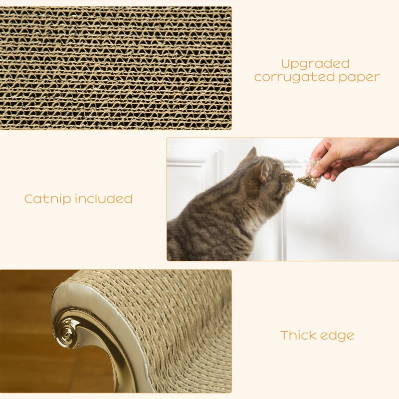 Brown Cat Corrugated Scratching Pad with Catnip