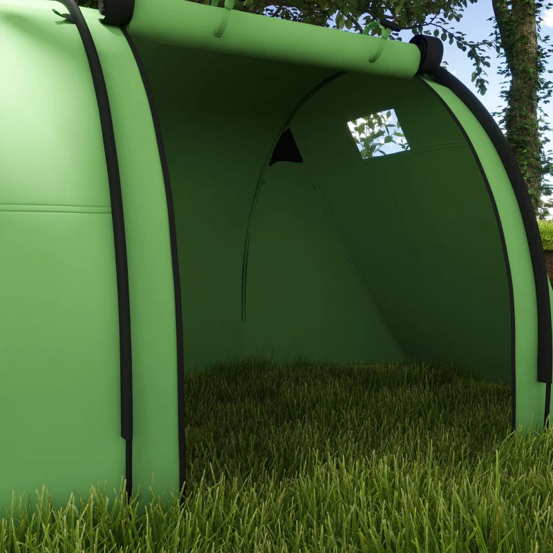 4-Person Green Tunnel Tent with Accessories