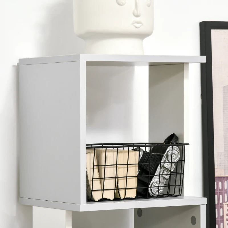 Modern 5-Tier Light Grey Bookshelf for Home Office