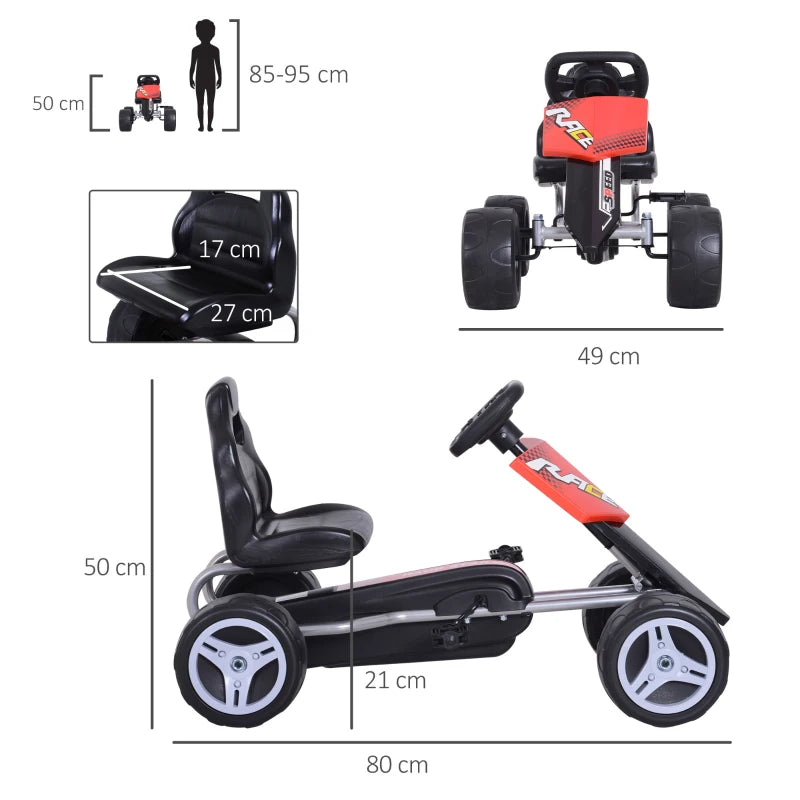 Red/Black Kids Pedal Go Kart Ride-on, 80x49x50cm