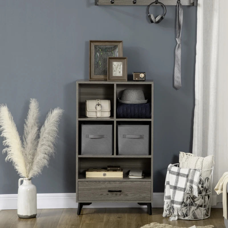 Grey Fabric Drawer Storage Cabinet for Home and Office