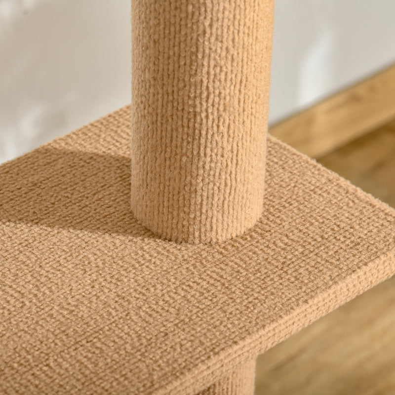 Brown 260cm Cat Tree with 3 Perches & Flannel Upholstery