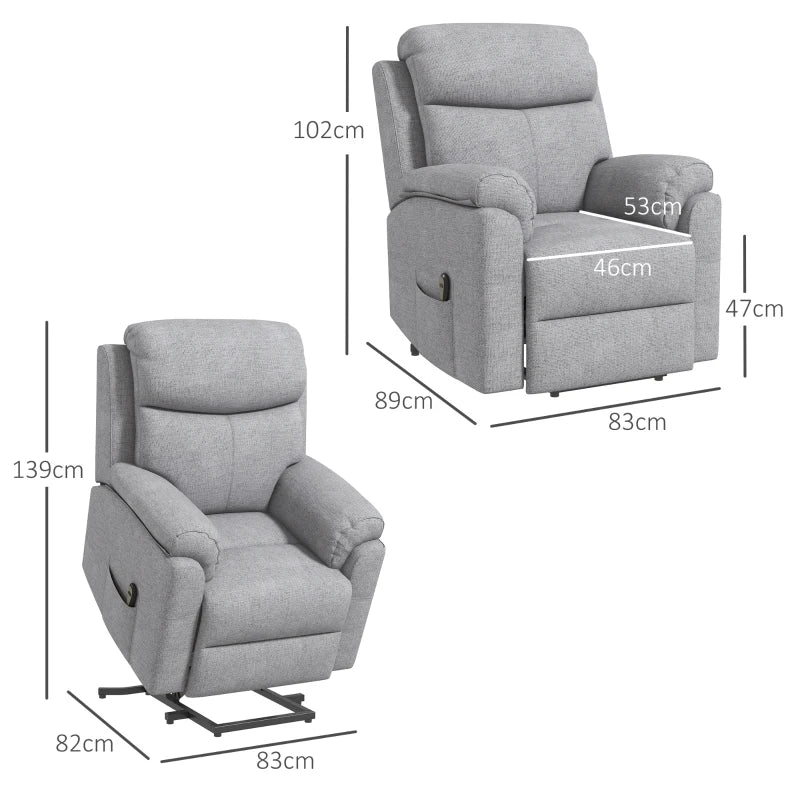 Grey Electric Power Lift Recliner Chair with Massage for Elderly