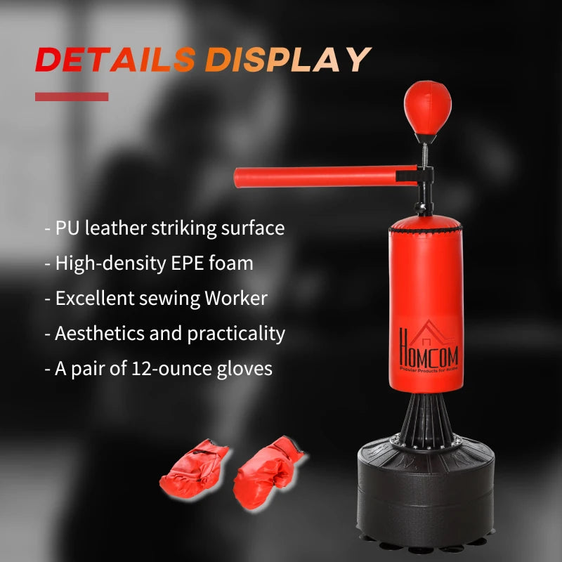 Adjustable 3-IN-1 Freestanding Boxing Punch Bag Stand - Black