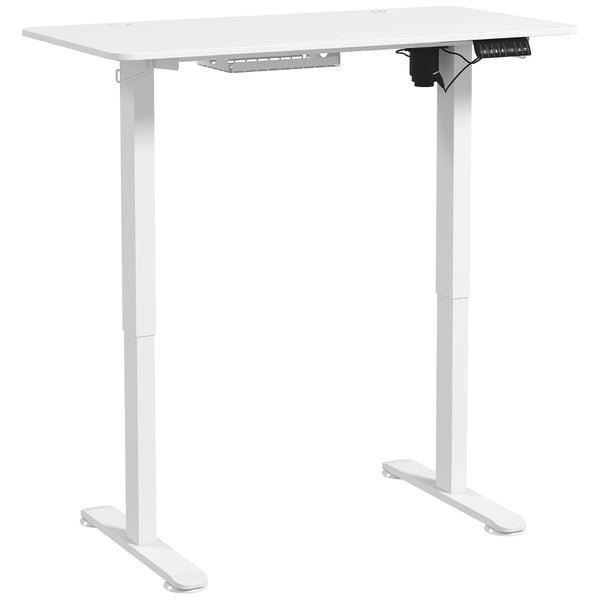 White Electric Standing Desk, Adjustable Height, 120x60cm