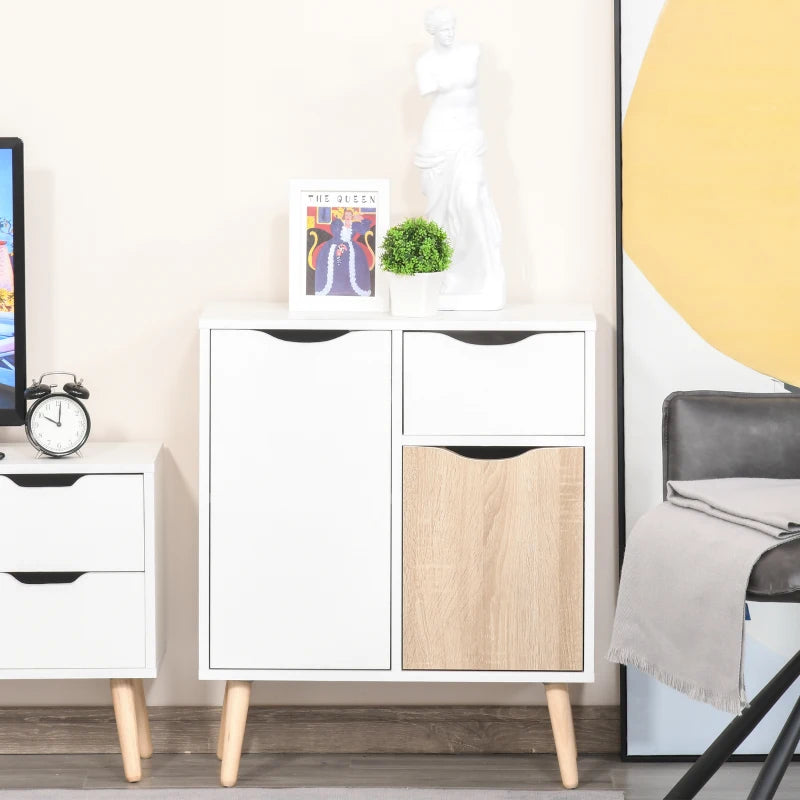 Brown Sideboard Storage Cabinet with Drawer for Bedroom & Living Room