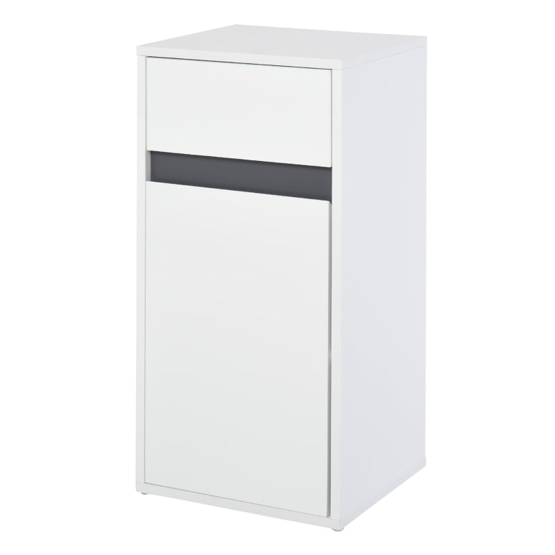 White Tri-Compartment Bathroom Storage Cabinet