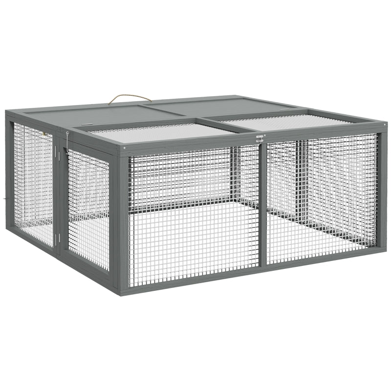 Grey Folding Rabbit Hutch