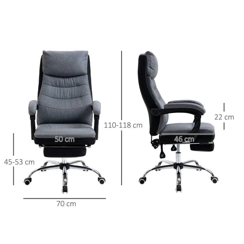 Grey Executive Office Chair with Reclining Feature