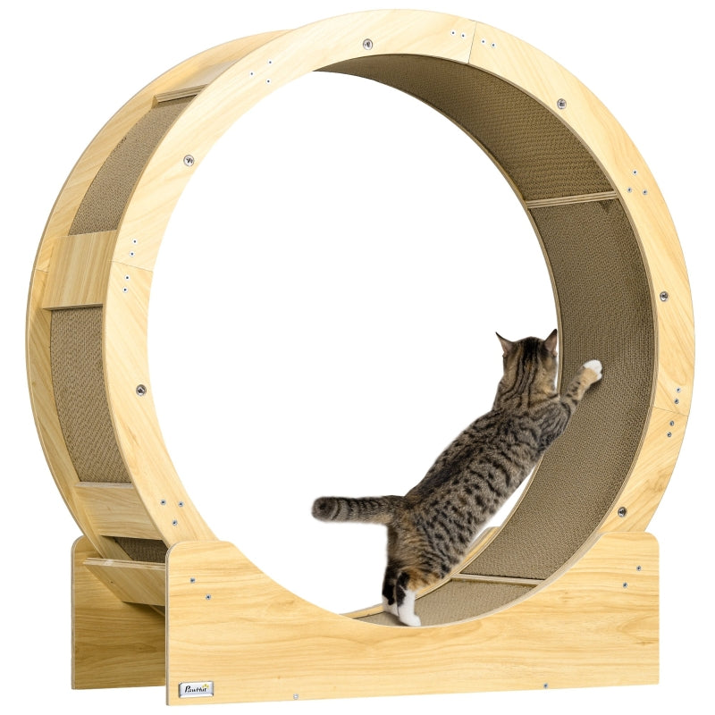 Oak Cat Exercise Wheel with Brake and Scratching Pads