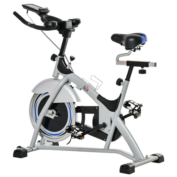 Black Indoor Cycling Exercise Bike with LCD Monitor