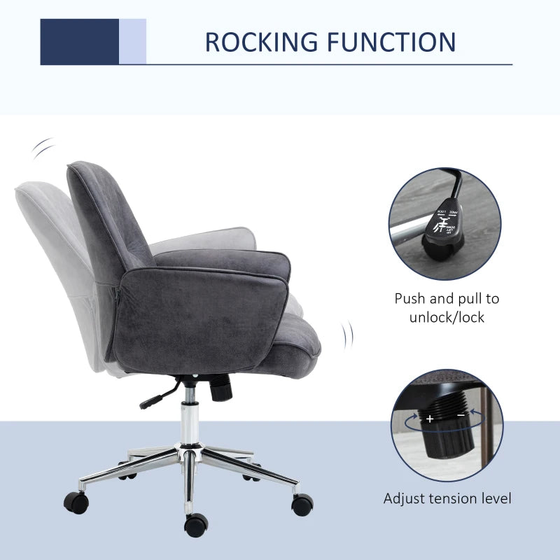 Grey Faux Microfibre Leather Office Chair