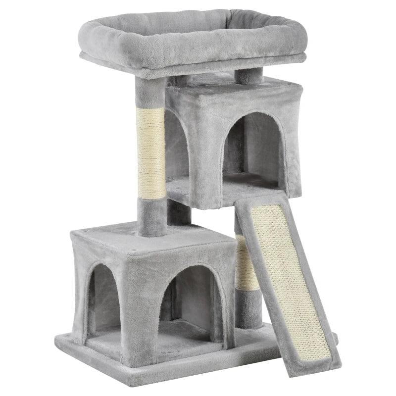 Grey Cat Scratching Post Tower for Indoor Cats - 83cm