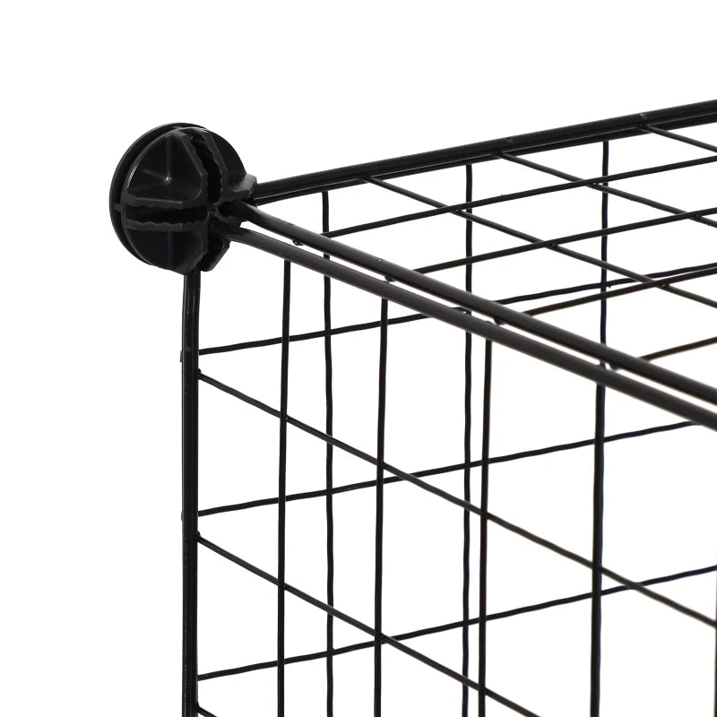 Black 6-Cube Metal Wire Storage Cabinet Organizer
