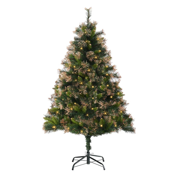 5ft Pre-Lit Artificial Spruce Christmas Tree - Warm White LED Lights