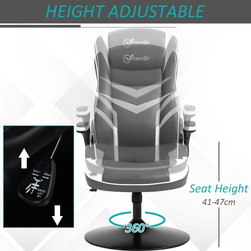 Grey Adjustable Swivel Video Game Chair