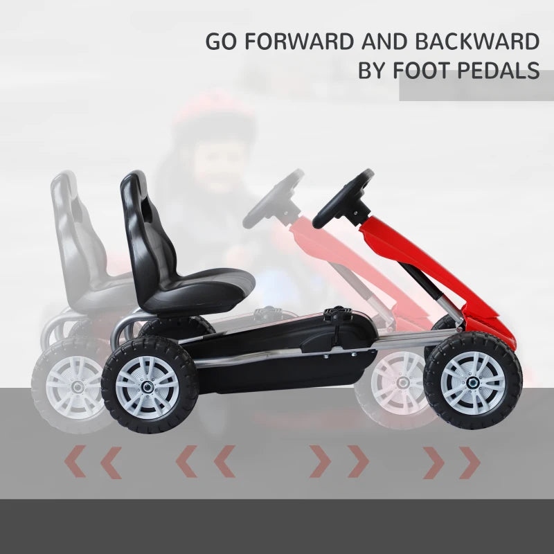 Kids Pedal Go-Kart, Black/Red, 80x49x50 cm