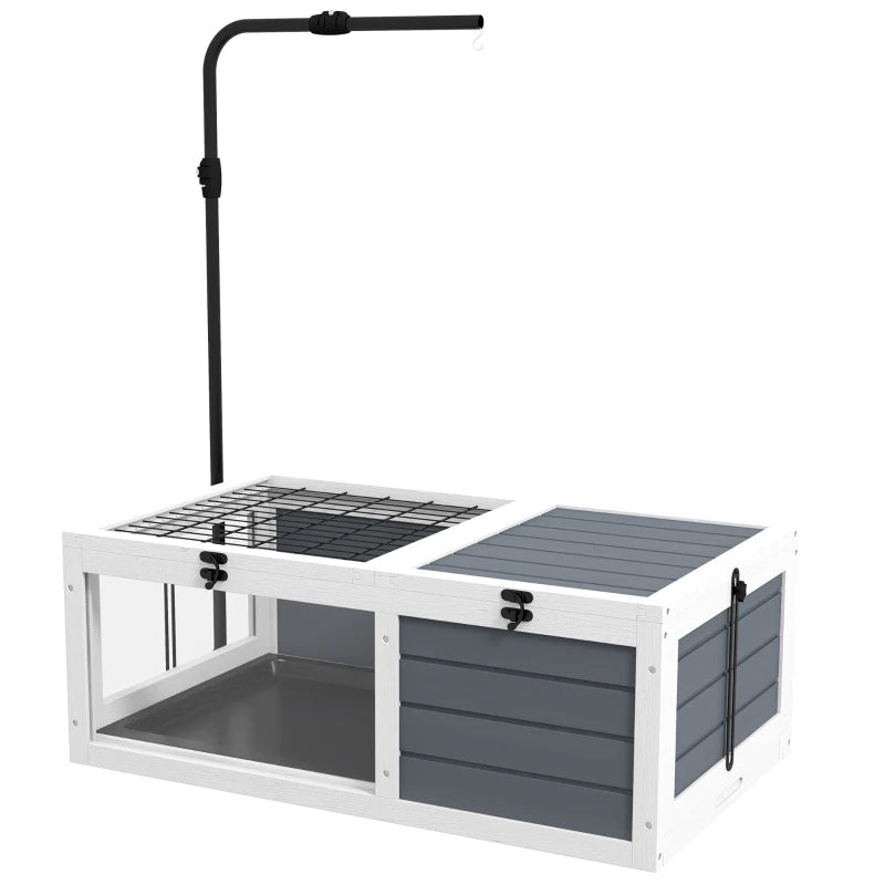 Grey Tortoise Table with Adjustable Lamp Holder and Pull-Out Trays