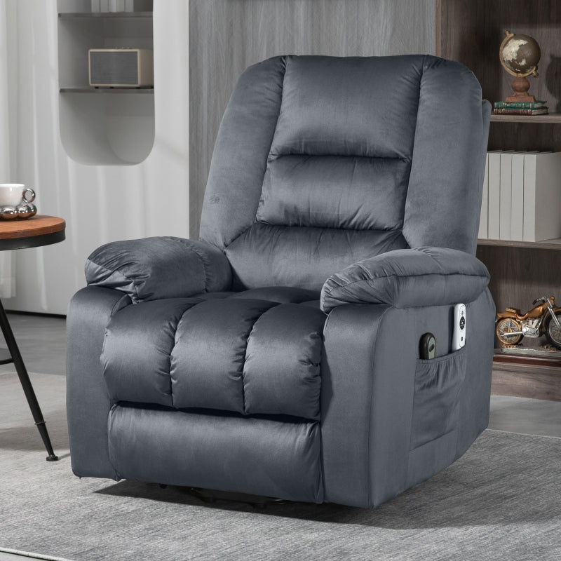 Grey Massage Recliner Chair with Heat and 8 Massage Points