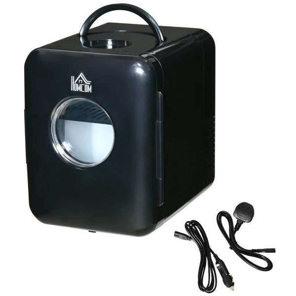 Black 4L Mini Fridge Cooler Warmer for Skincare Makeup Food