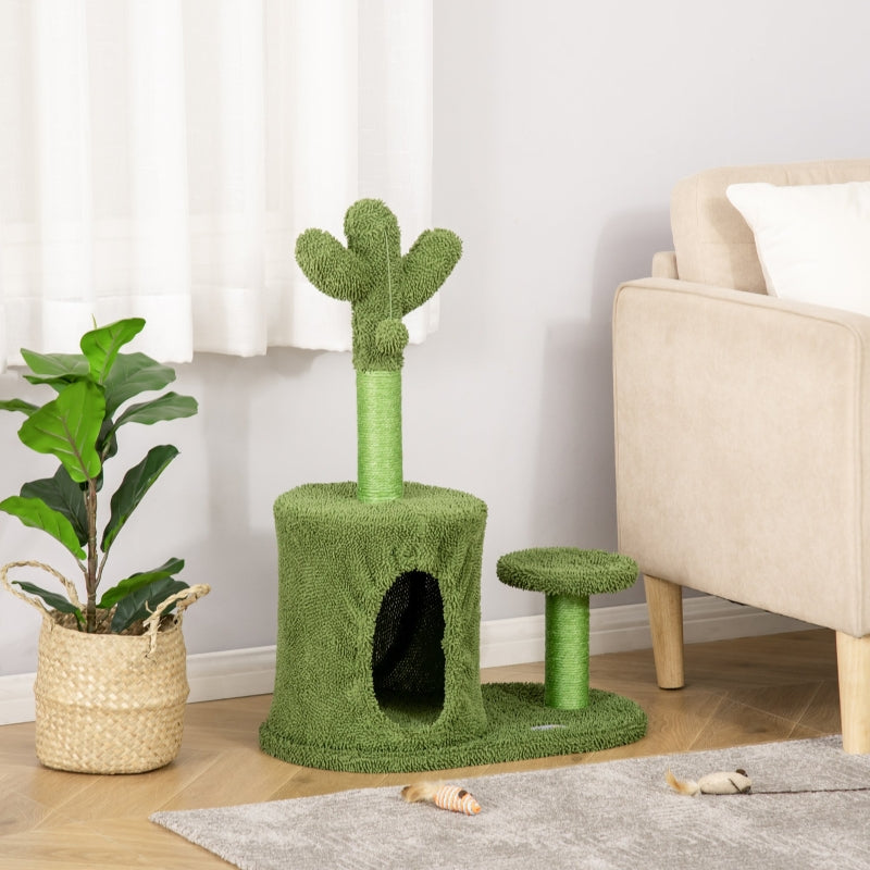 78cm Cactus Cat Tree Tower - Indoor Cat Activity Centre