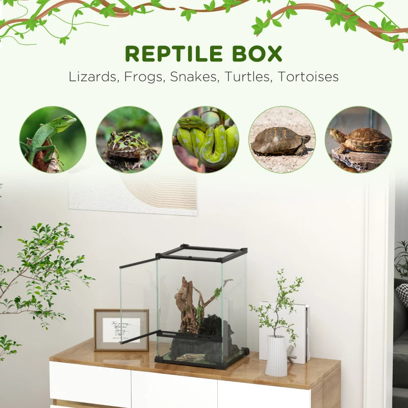 12L Reptile Vivarium Enclosure with Anti-Escape Design and Ventilation