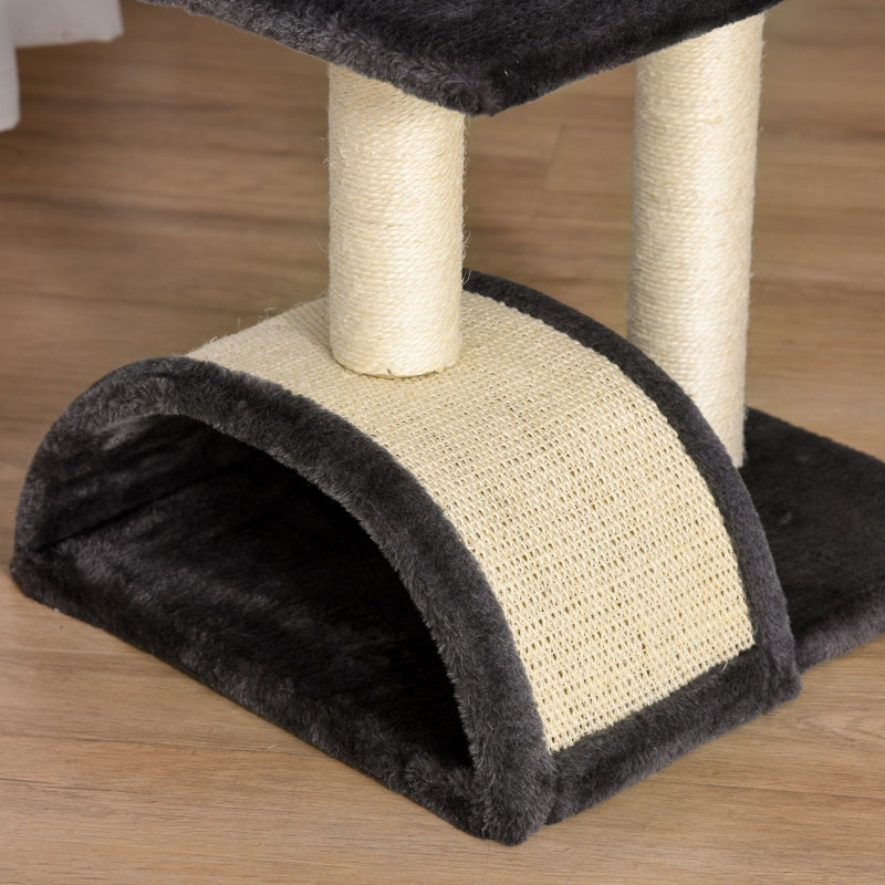 Black 72cm Cat Tree with Scratching Post and Pad for Indoor Cats