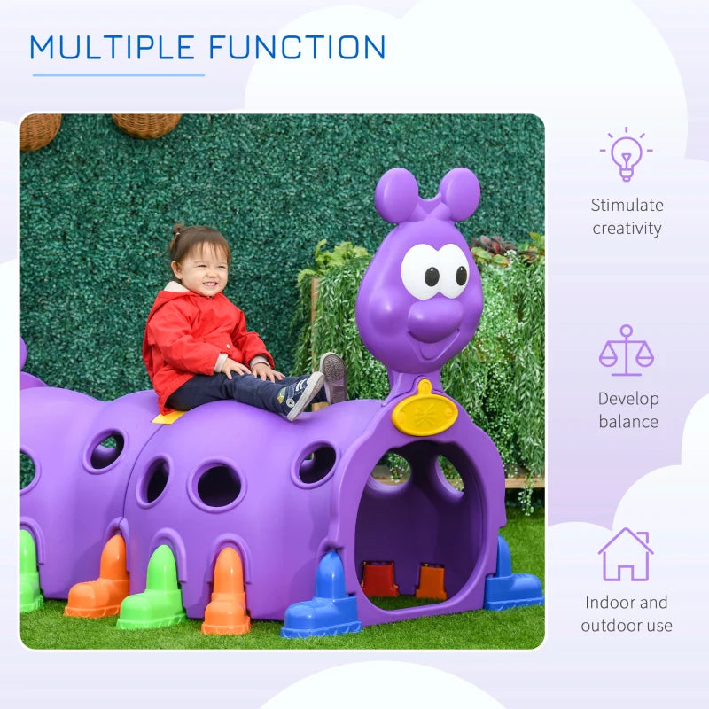 Purple Kids Caterpillar Crawling Tunnel - Ages 3-6