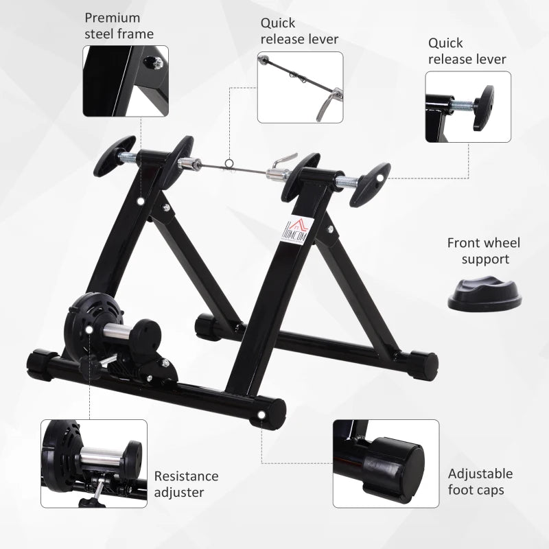 Black Magnetic Bike Trainer Stand for 26''-28'' & 700C Bikes
