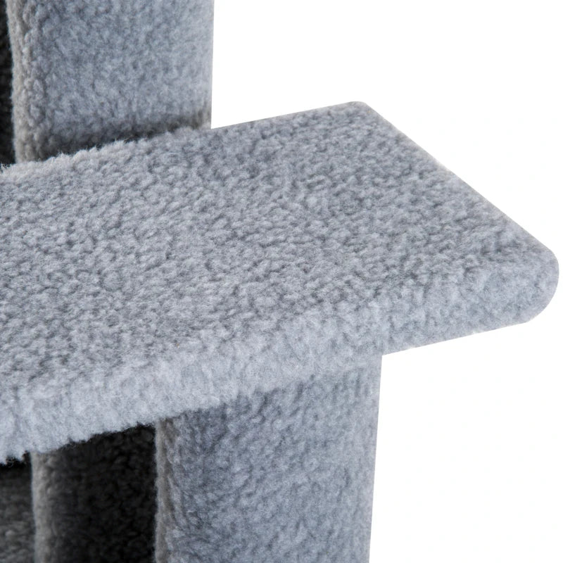 Grey Pet Stairs for Dogs and Cats - 4 Step Bed and Sofa Climbing Ladder 63x43x60 cm