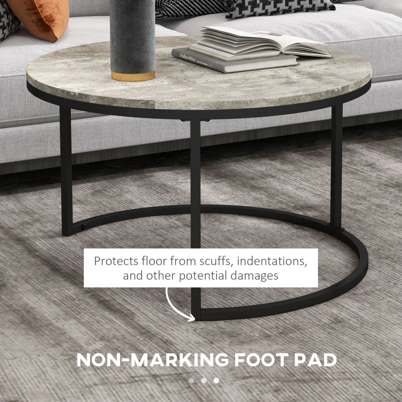 Grey and Black Nesting Coffee Tables Set