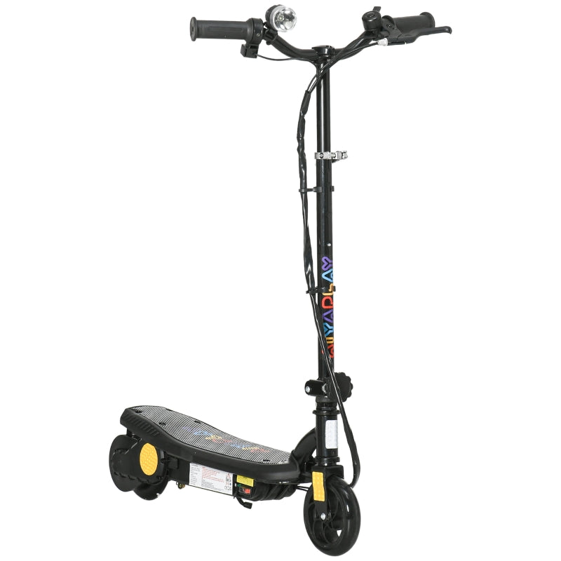 Black Foldable Electric Scooter with LED Headlight for Ages 7-14