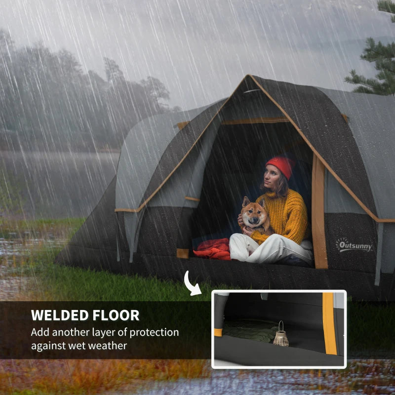 6-Person Multicolor Dome Camping Tent UV Protection Water Resistant