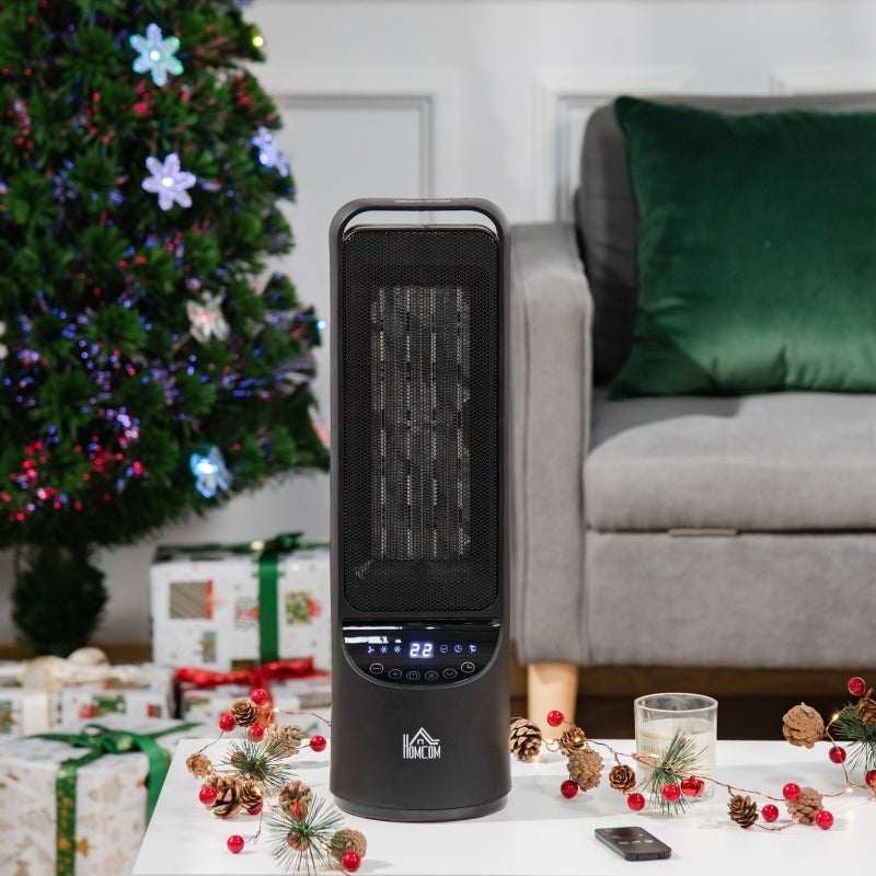 Black Ceramic Fan Space Heater with Remote Control