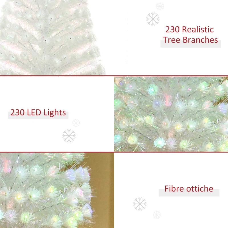 5ft White Fiber Optic LED Christmas Tree - Holiday Home Xmas Decor