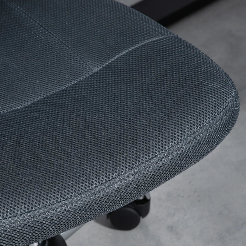 Dark Grey Mesh Office Chair with Adjustable Height and Swivel Wheels