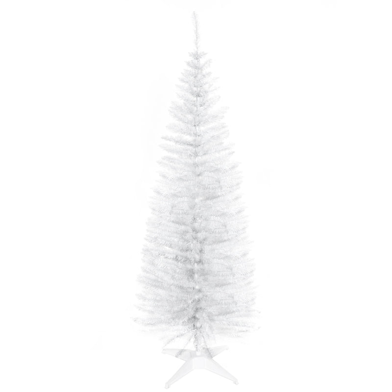 5ft White Pencil Slim Artificial Christmas Tree with Stand