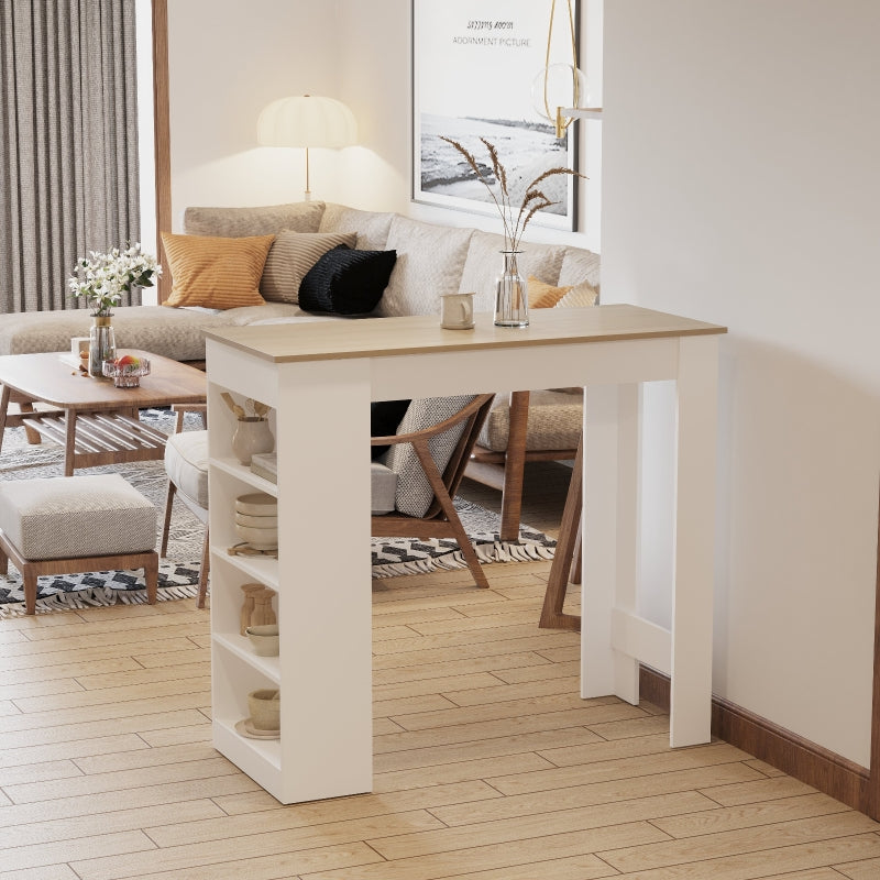 Natural 4-Tier Storage Bar Table