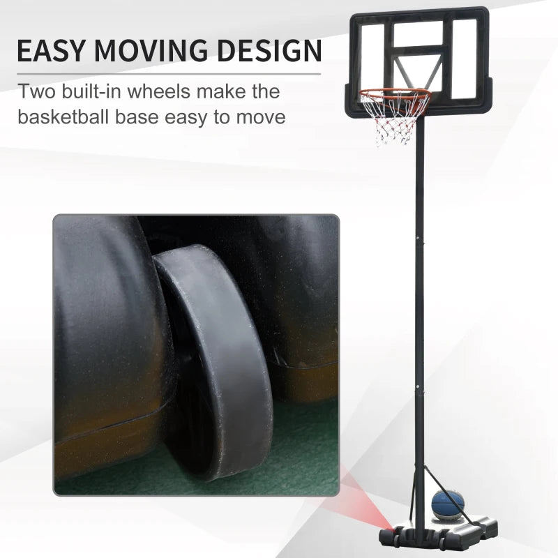 Adjustable Portable Basketball Hoop Stand - Black