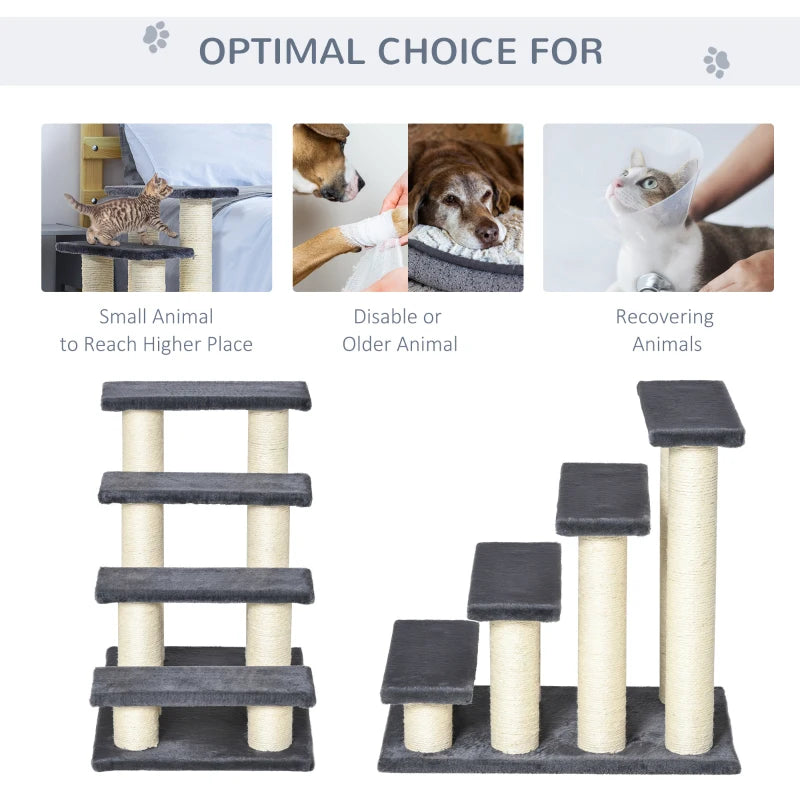 Grey Pet Ladder - Particle Board for Cats and Dogs