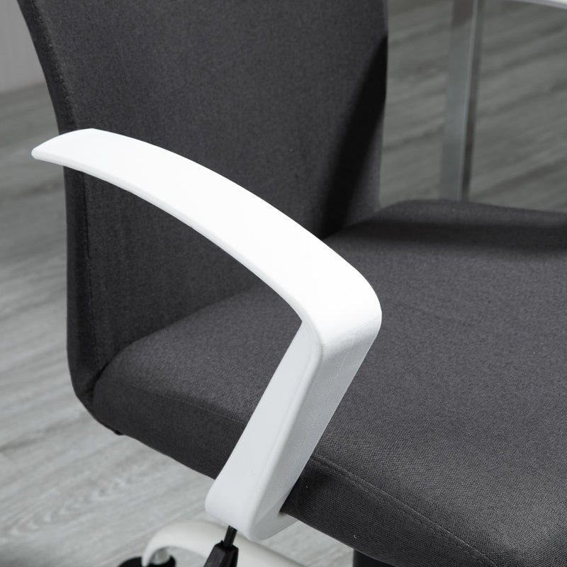 Dark Grey Swivel Task Chair with Armrests and Adjustable Height