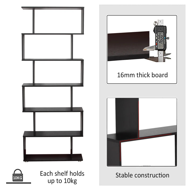 Black 6-Tier Shelving Unit