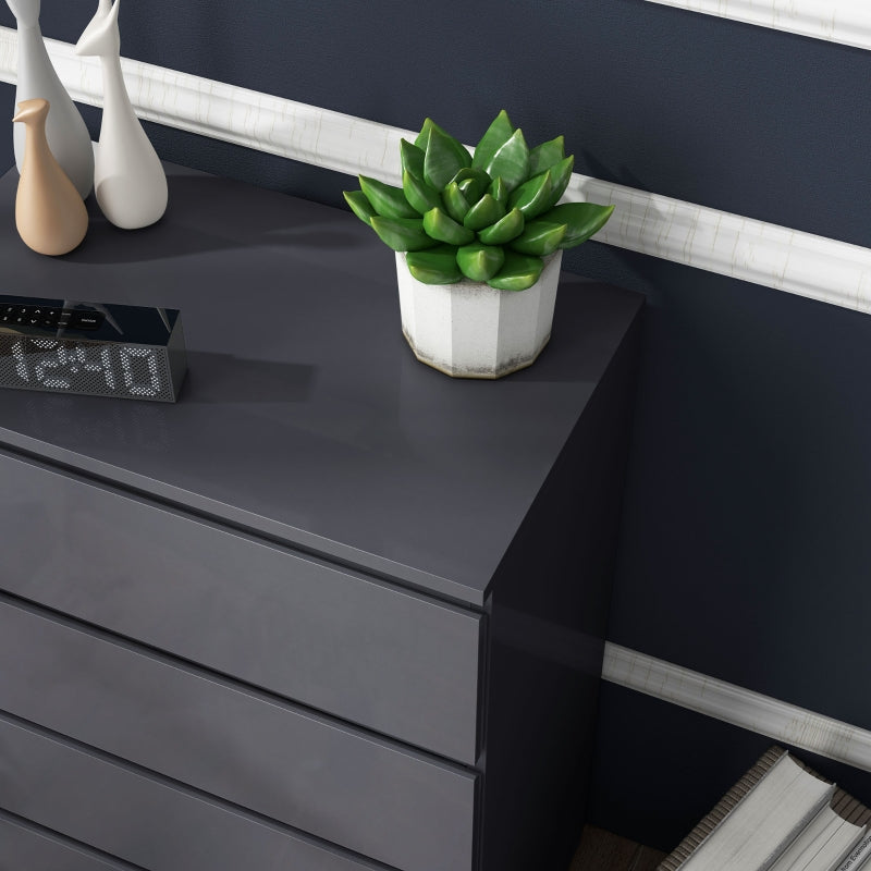 Modern Dark Grey 4-Drawer Chest of Drawers for Bedroom Storage