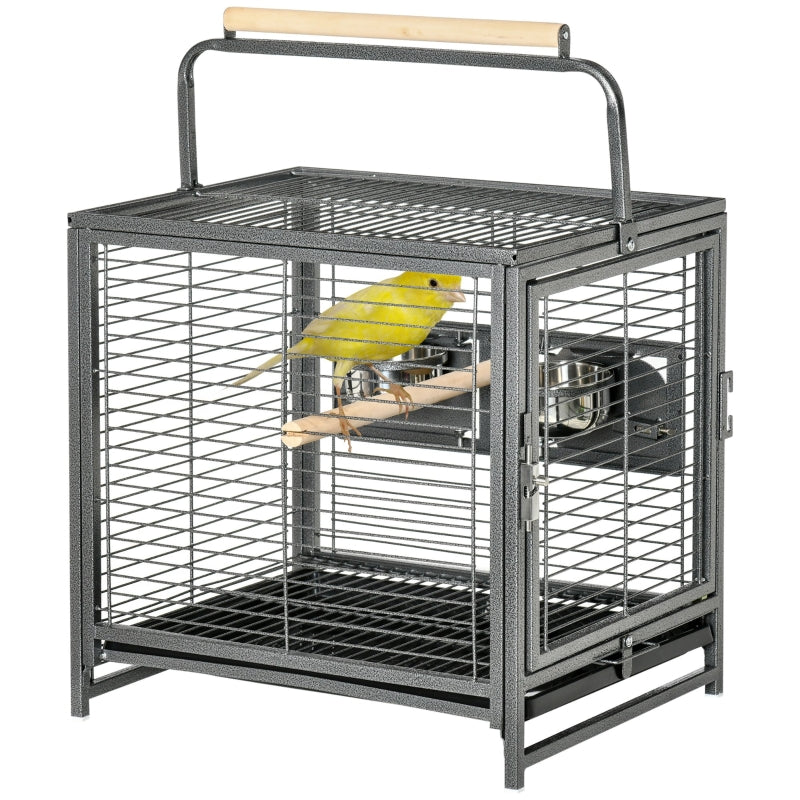 Portable Pet Bird Cage with Metal Handle - Blue