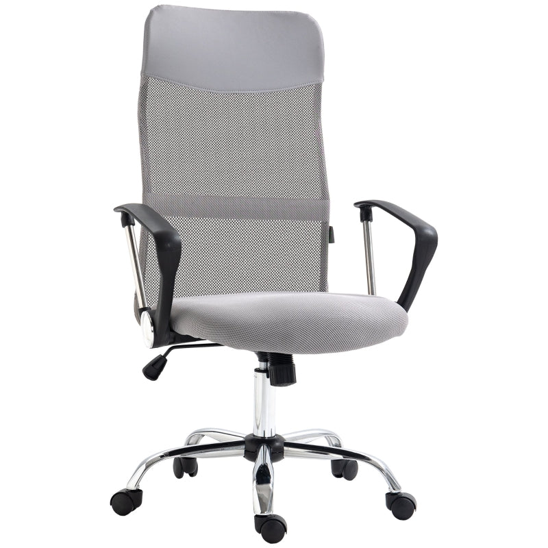 Light Grey Ergonomic Mesh Office Chair with Adjustable Height & Tilt