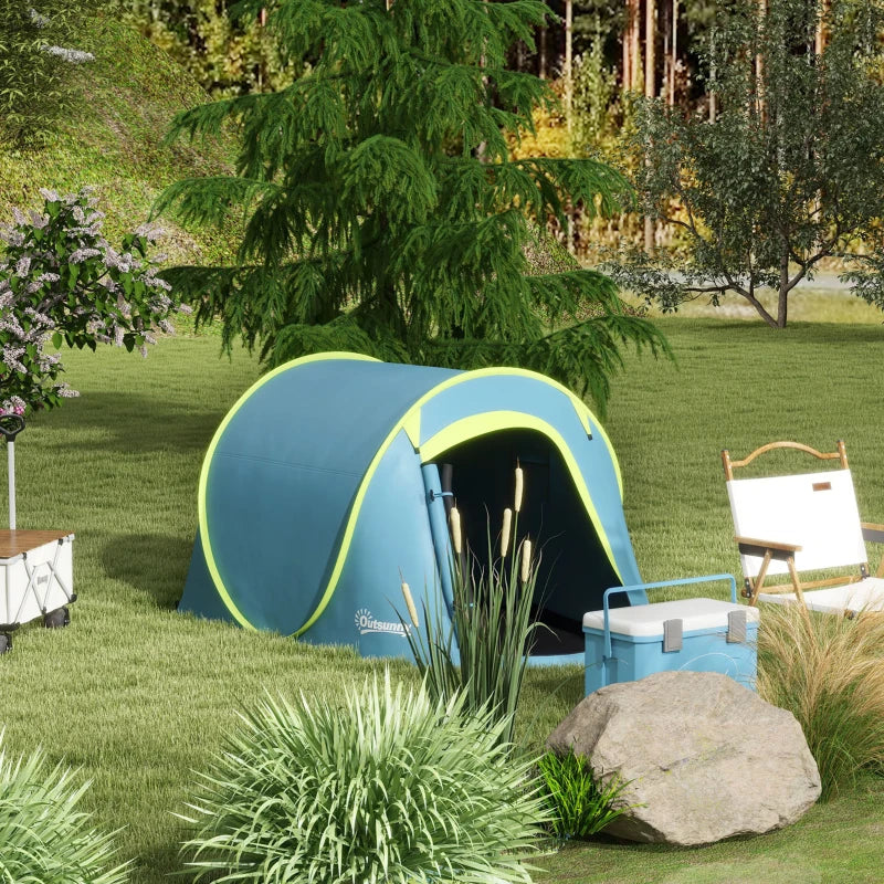 Blue Two-Person Pop-Up Camping Tent Kit