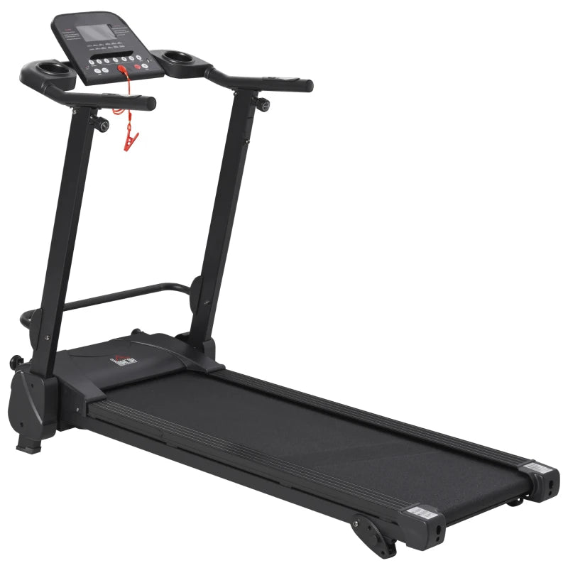 Electric Folding Treadmill with Incline, MP3 Player, 12 Programs - Black