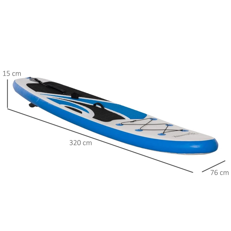 10.6' Inflatable Stand Up Paddle Board Kit - Blue, Non-Slip Deck, Adjustable Paddle, Pump, Backpack Bag