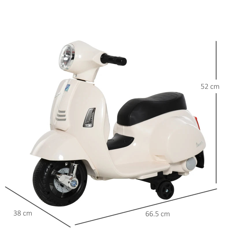 White Vespa Licensed 6V Kids Electric Motorbike Ride On