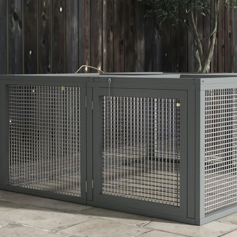 Grey Folding Rabbit Hutch